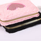 Love Embroidered Short Zipper Wallet in Pink Beige Black Blue - Teleplus Multiple Colors embroidered short zipper