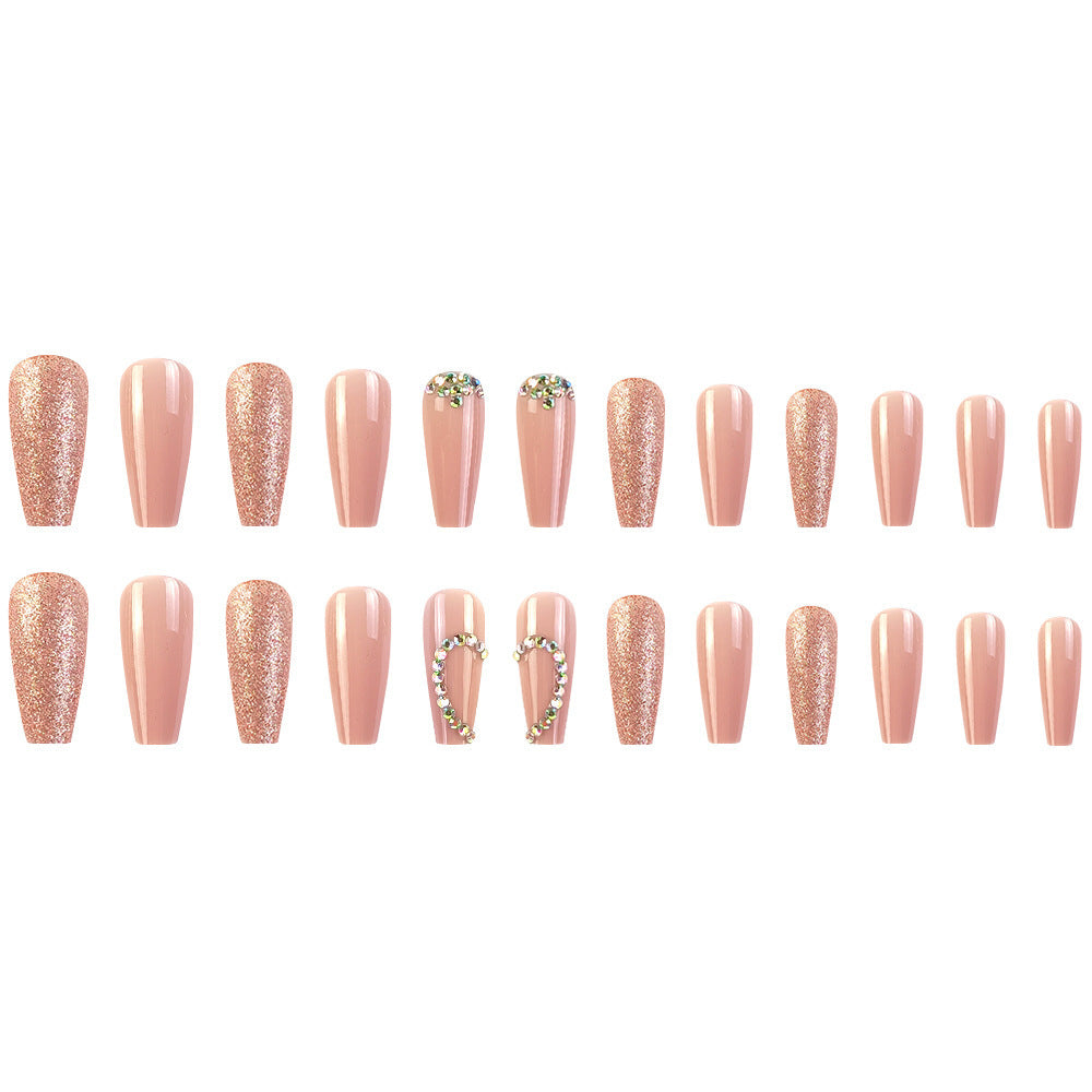 Love Hand Wear Heart-Shaped Multi-Part False Nails with Glue Pack - Teleplus love hand wear nail tip