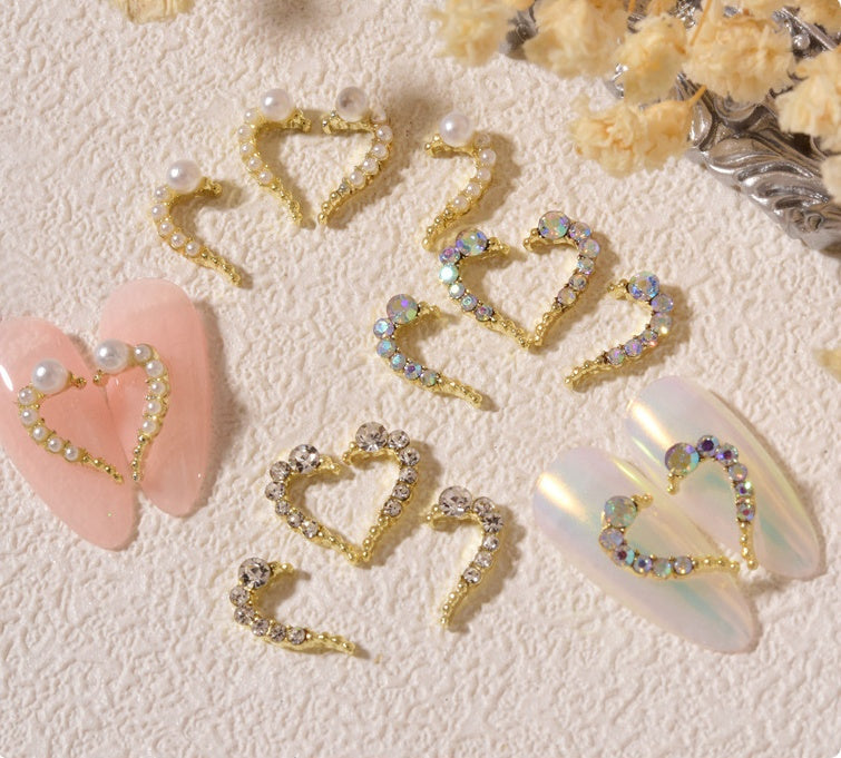 Love Heart Alloy Nail Art DIY Jewelry Piece 2g Sequin Set - Teleplus nail art diy love heart alloy jewelry piece