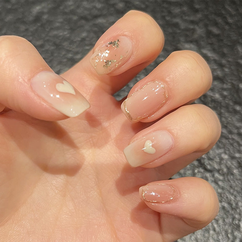 Love Milk Tea Wear Nail Finished Pieces - love milk tea wear nail