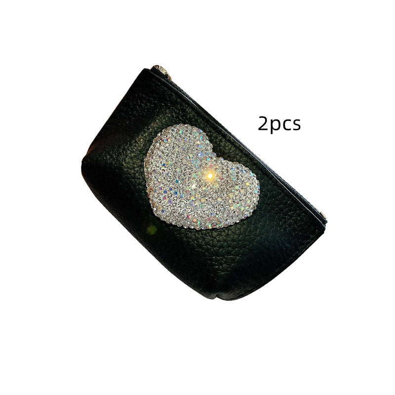 Love Mini Coin Purse in Solid Black Wallet with Storage - Diamonds Are Wallet’s Best Friend love mini coin purse