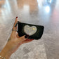 Love Mini Coin Purse in Solid Black Wallet with Storage - Diamonds Are Wallet’s Best Friend love mini coin purse