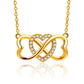 Love Necklace Female Creative Micro-inlaid 8 Words - Rose Gold Love Necklace with Creative Heart Design