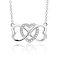 Love Necklace Female Creative Micro-inlaid 8 Words - Rose Gold Love Necklace with Creative Heart Design