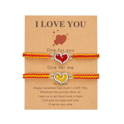 Love Woven Bracelet Set with Simple Oil Dripping and Luminous Designs - Teleplus simple oil dripping luminous love