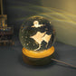 Luminous 3D Ocean Crystal Ball with Carved Jellyfish Decorative Sphere - Teleplus luminous 3d ocean jellyfish carved