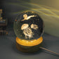 Luminous 3D Ocean Crystal Ball with Carved Jellyfish Decorative Sphere - Teleplus luminous 3d ocean jellyfish carved