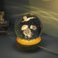 Luminous 3D Ocean Crystal Ball with Carved Jellyfish Decorative Sphere - Teleplus luminous 3d ocean jellyfish carved