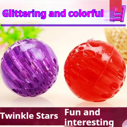 Luminous TPR Pet Toy Ball for Dogs and Cats in Blue Pink Yellow Purple - toy ball