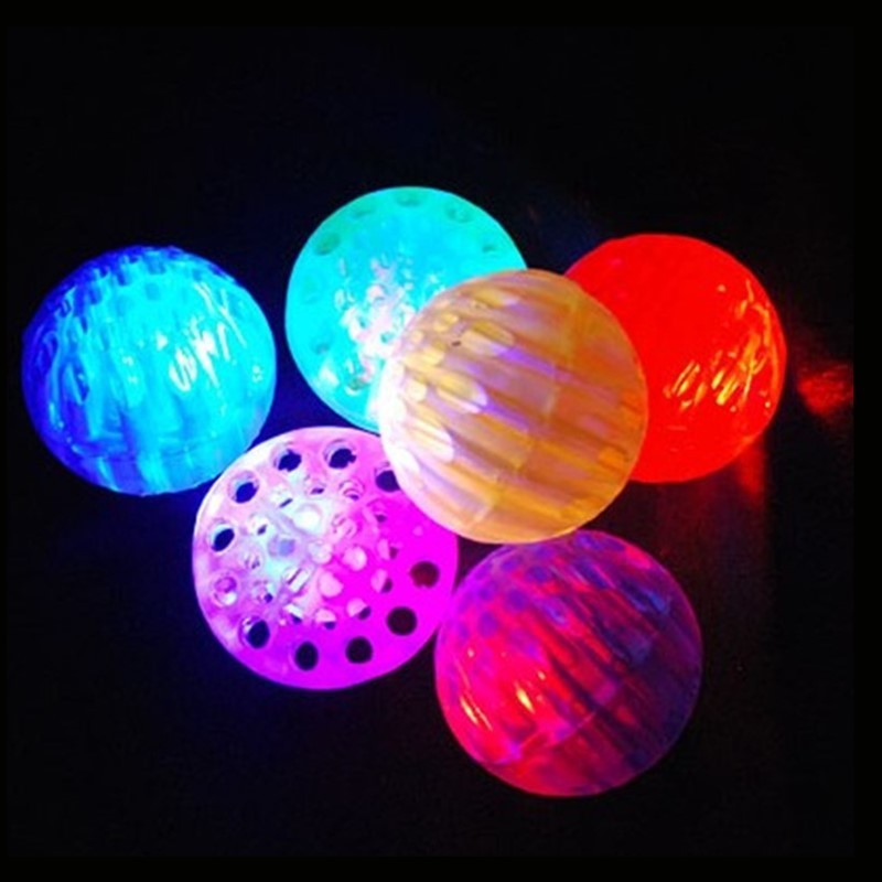 Luminous TPR Pet Toy Ball for Dogs and Cats in Blue Pink Yellow Purple - toy ball