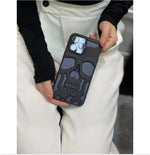Gold Metallic Skull Phone Case for Protection and Stylish Look - Luxury Plated in Finish skull phone case gold metallic
