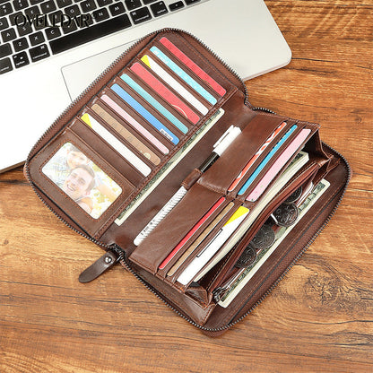 Luxury Splicing Wallet with Layer Cowhide Leather and Polyester Material - Teleplus luxury splicing wallet layer