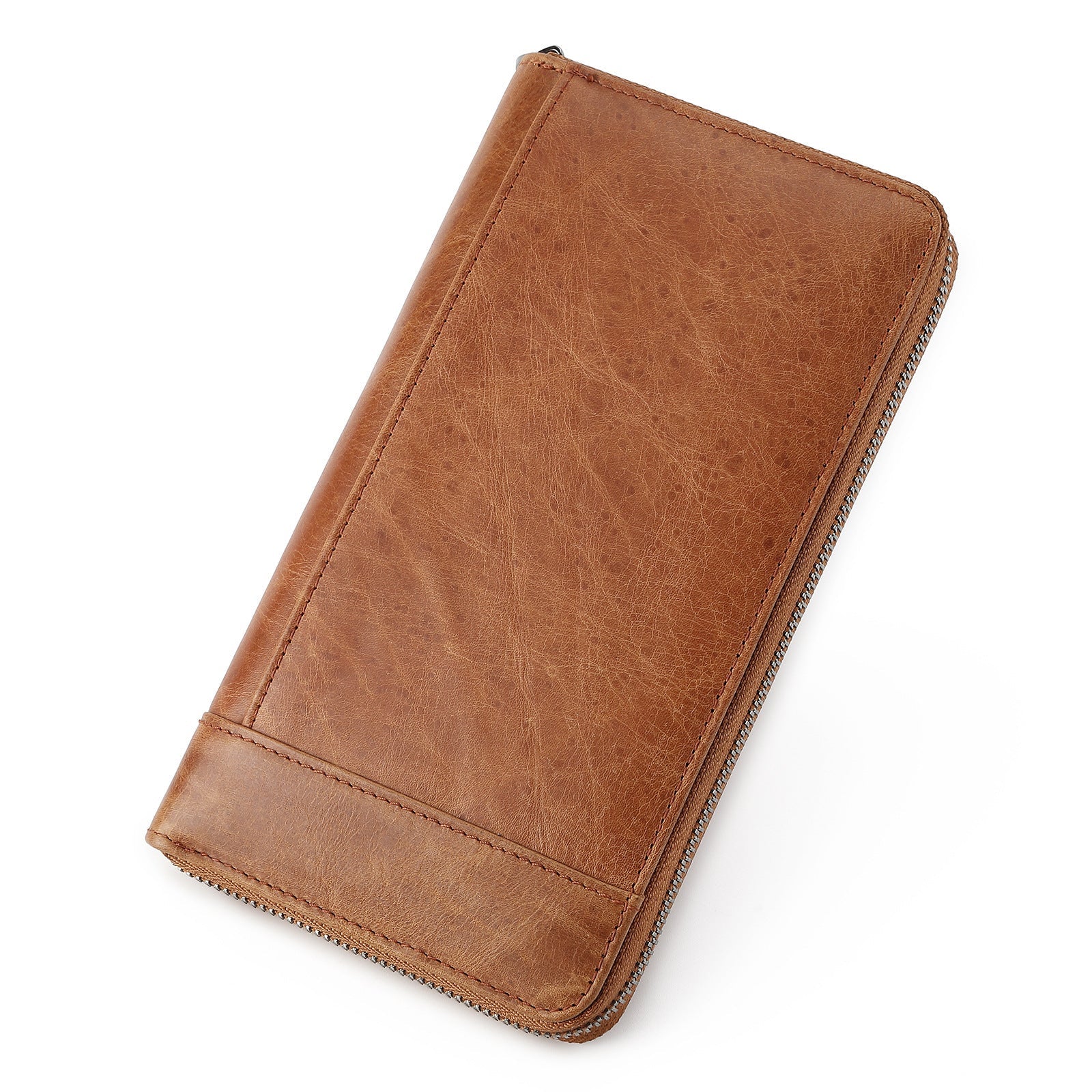 Luxury Splicing Wallet with Layer Cowhide Leather and Polyester Material - Teleplus luxury splicing wallet layer