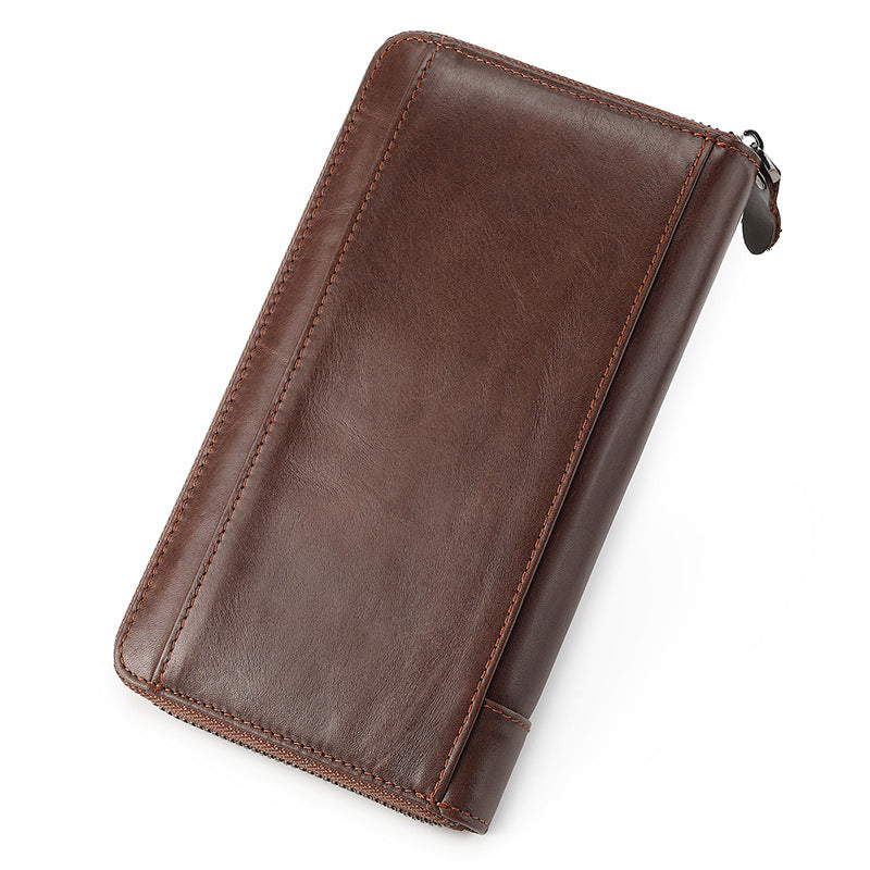 Luxury Splicing Wallet with Layer Cowhide Leather and Polyester Material - Teleplus luxury splicing wallet layer