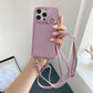 Lychee Pattern Left And Right Open Beauty Mirror Lanyard Phone Case - Lychee Pattern Left Mirror Card Lanyard Phone Case