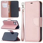 Lychee Pattern Solid Color Flip Leather Case Wallet Lanyard Phone Case - Lychee Pattern Flip Leather Phone Case Wallet