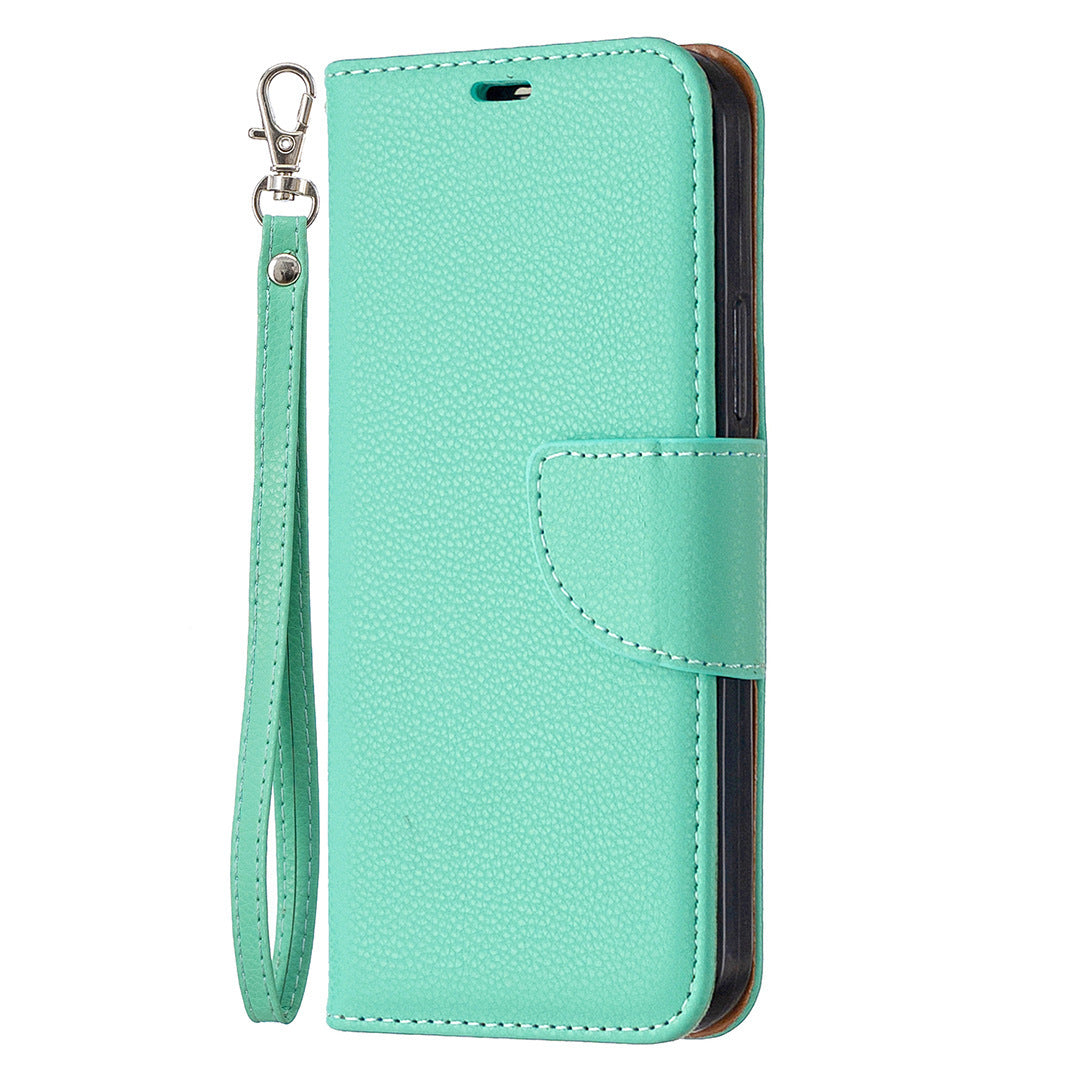 Lychee Pattern Solid Color Flip Leather Case Wallet Lanyard Phone Case - Lychee Pattern Flip Leather Phone Case Wallet