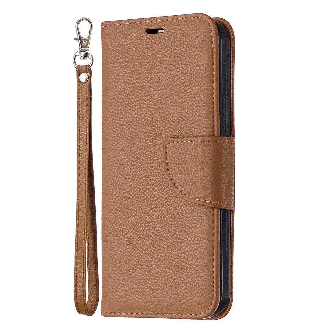 Lychee Pattern Solid Color Flip Leather Case Wallet Lanyard Phone Case - Lychee Pattern Flip Leather Phone Case Wallet