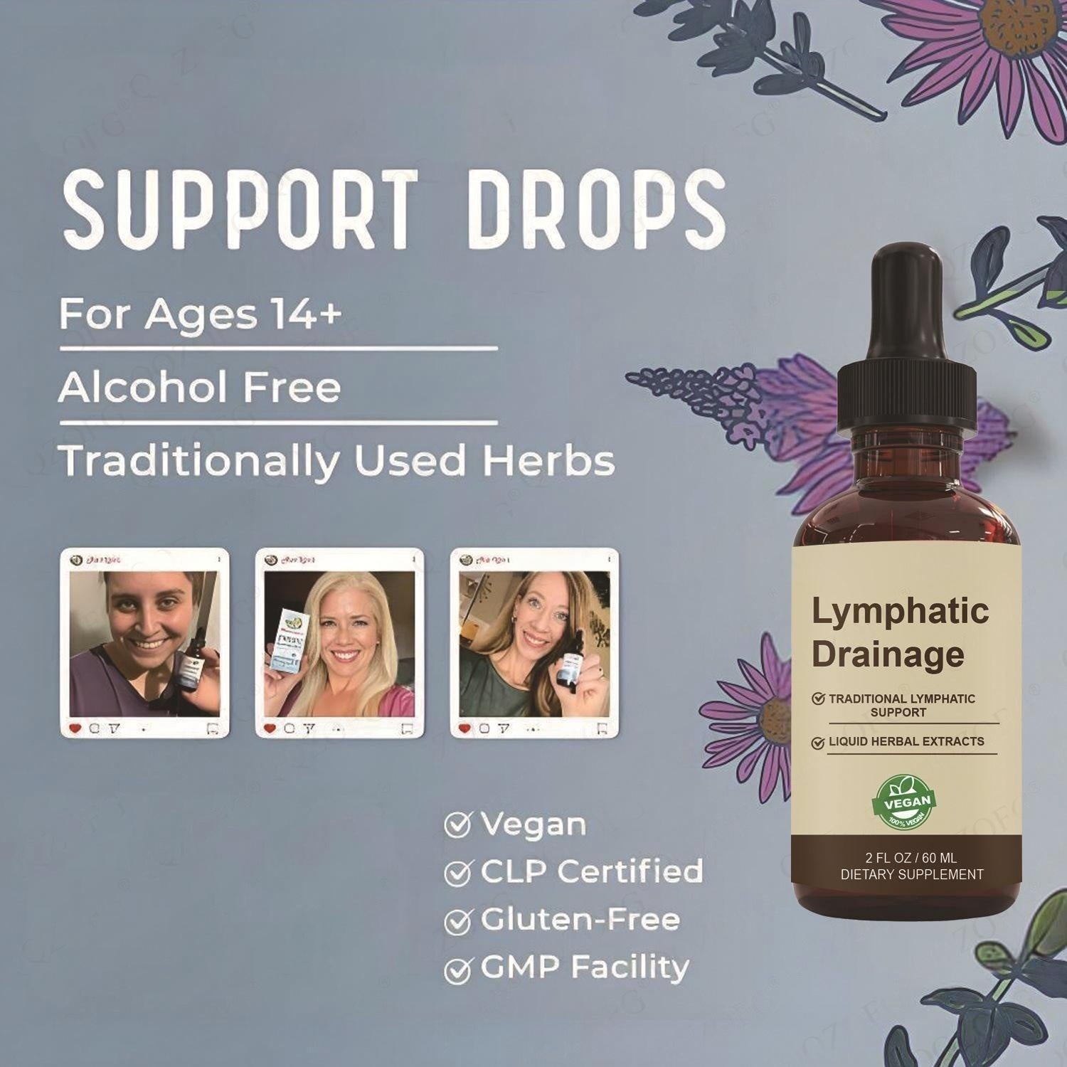 Lymphatic Drainage Drops 60ml Natural Detox Support Herbal Supplement