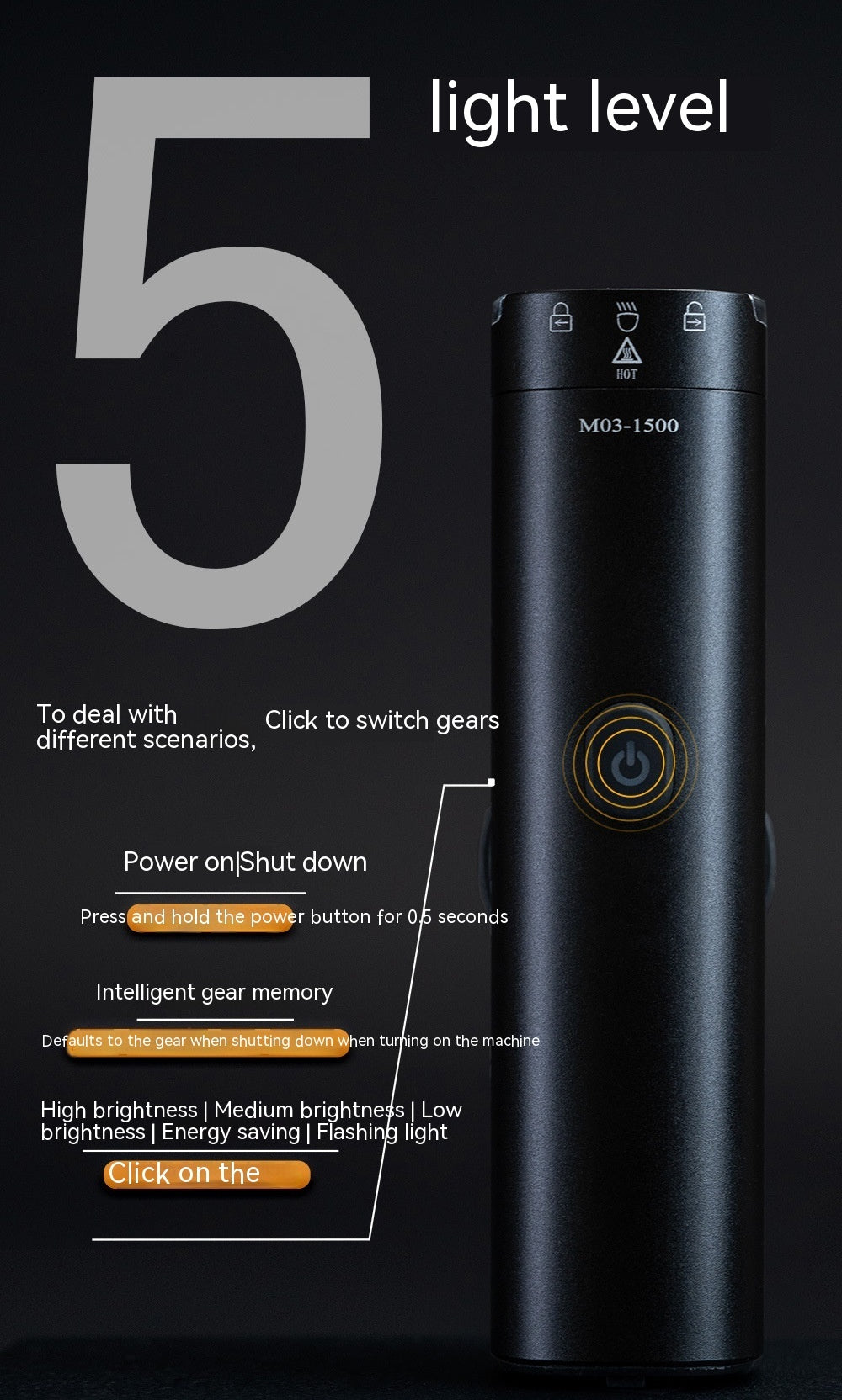 M03 Rechargeable Bike Headlight for Night Road and Mountain - Teleplus Light Riding road mountain bike light night