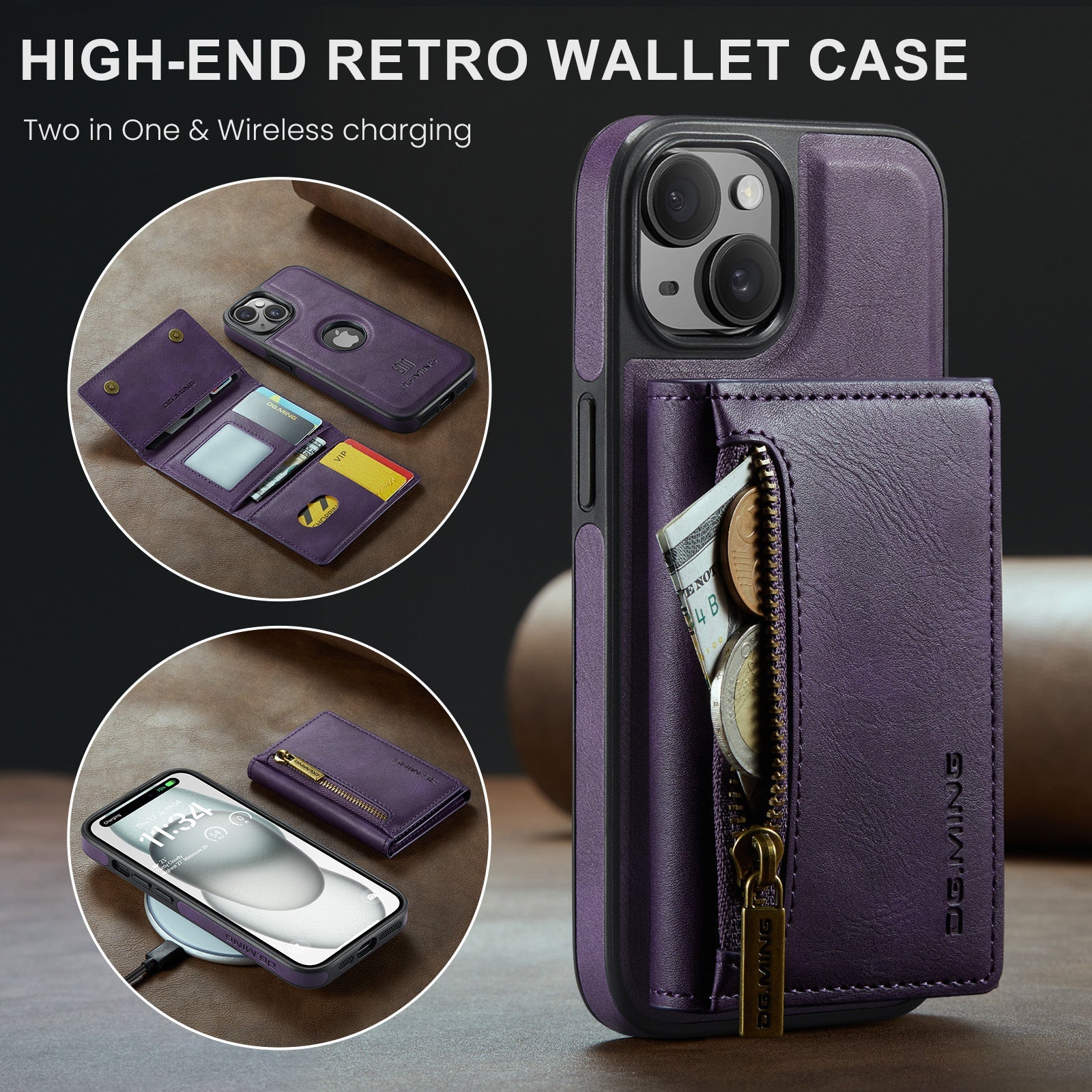 M5 Combination Plastic Magnetic Wallet Phone Case in Multiple Colors - Teleplus plastic magnetic wallet phone case