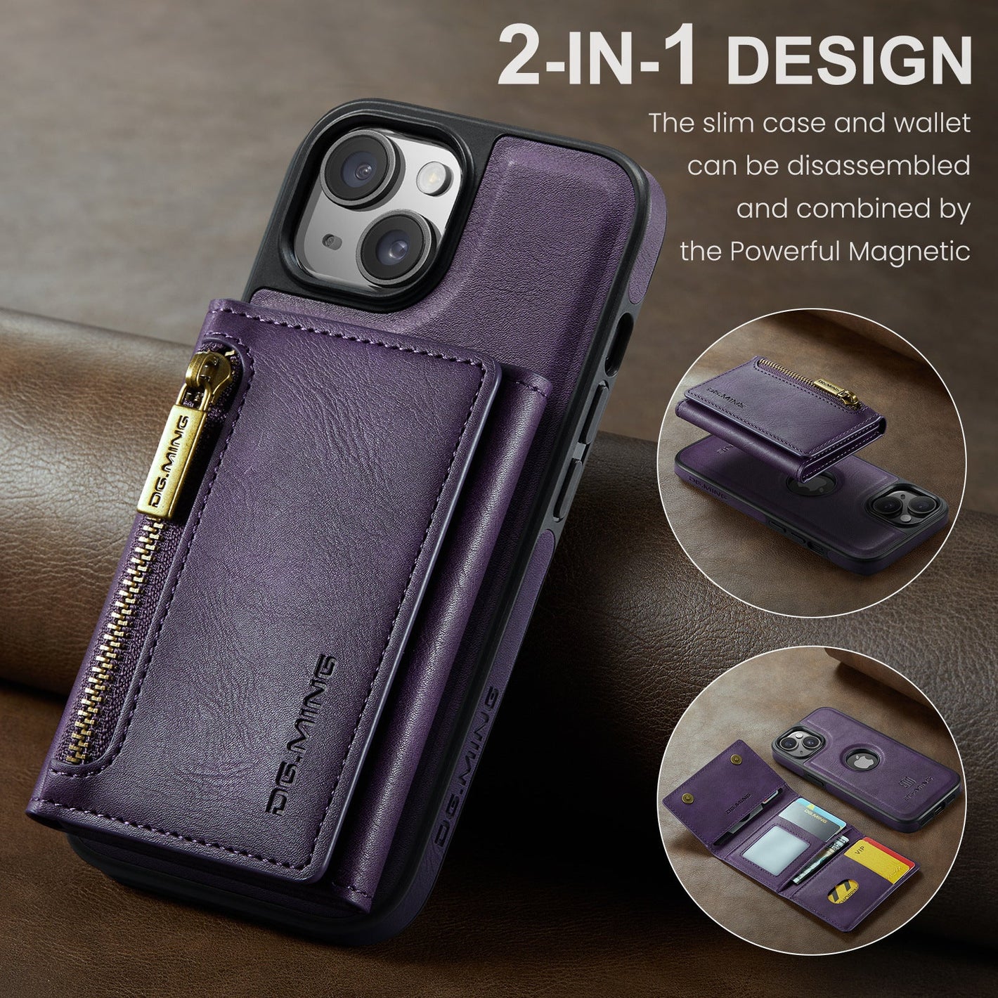 M5 Combination Plastic Magnetic Wallet Phone Case in Multiple Colors - Teleplus plastic magnetic wallet phone case
