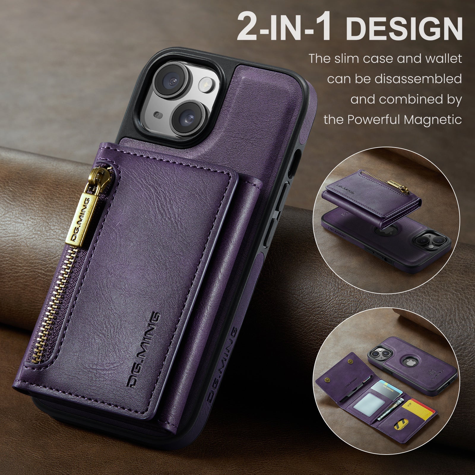 M5 Combination Plastic Magnetic Wallet Phone Case in Multiple Colors - Teleplus plastic magnetic wallet phone case