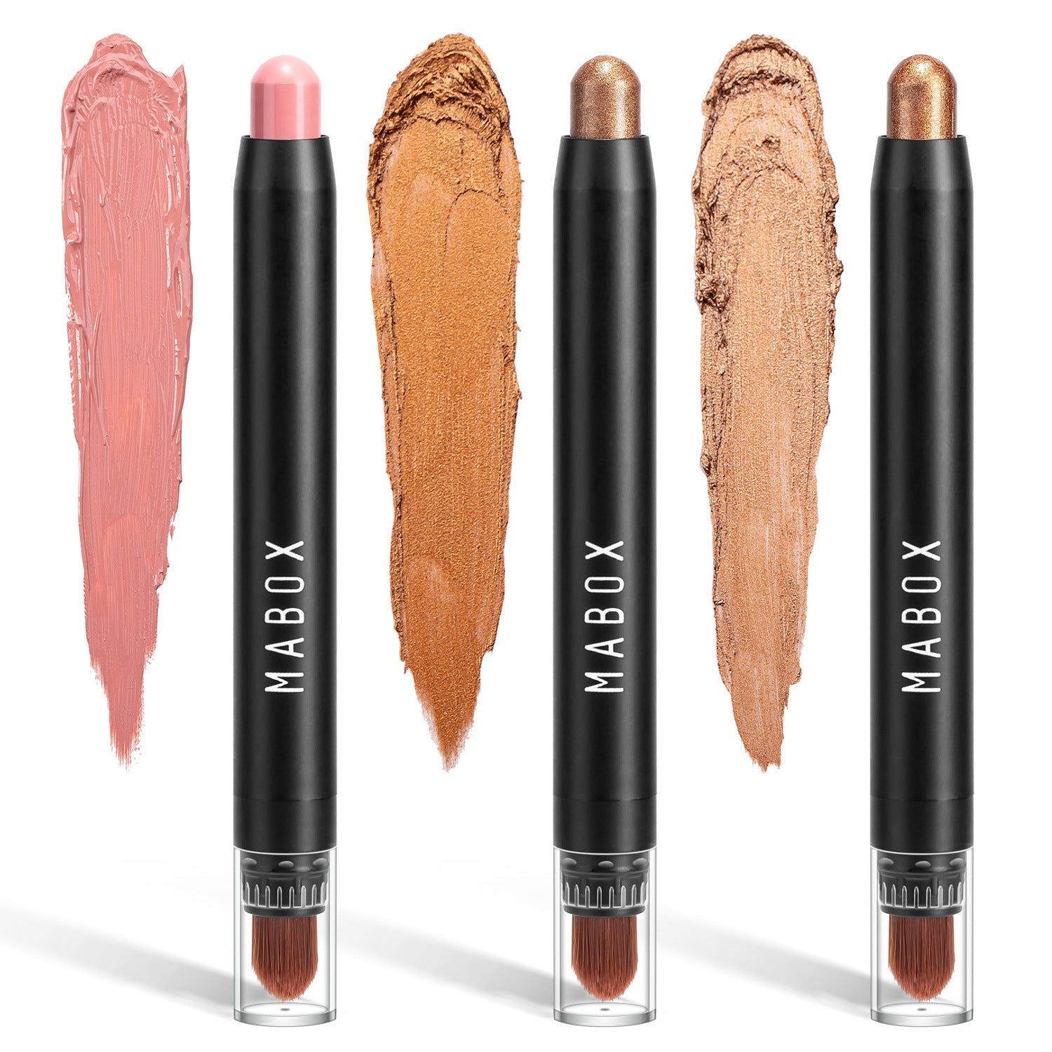 Mabox Waterproof Eye Shadow Stick Set with Color Pearlescent Pen in Multiple Shades - mabox waterproof eye shadow stick
