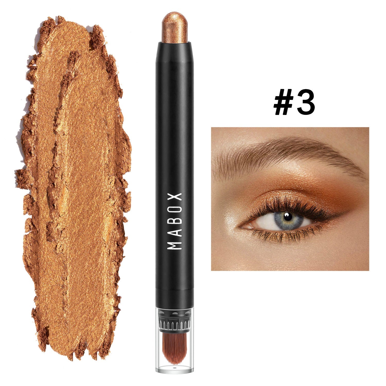 Mabox Waterproof Eye Shadow Stick Set with Color Pearlescent Pen in Multiple Shades - mabox waterproof eye shadow stick
