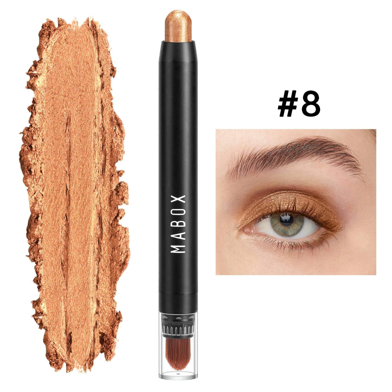 Mabox Waterproof Eye Shadow Stick Set with Color Pearlescent Pen in Multiple Shades - mabox waterproof eye shadow stick