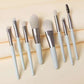 Macaron Makeup Brush Set Eight Eye in Apricot Pink Sky Blue Gray Green - Teleplus macaron makeup brush eight eye