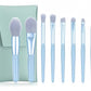Macaron Makeup Brush Set Eight Eye in Apricot Pink Sky Blue Gray Green - Teleplus macaron makeup brush eight eye