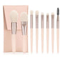 Macaron Makeup Brush Set Eight Eye in Apricot Pink Sky Blue Gray Green - Teleplus macaron makeup brush eight eye
