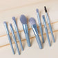 Macaron Makeup Brush Set Eight Eye in Apricot Pink Sky Blue Gray Green - Teleplus macaron makeup brush eight eye