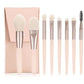 Macaron Makeup Brush Set Eight Eye in Apricot Pink Sky Blue Gray Green - Teleplus macaron makeup brush eight eye