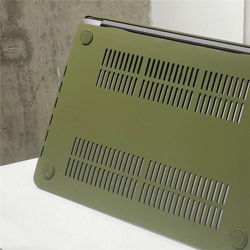 MacBook Notebook Protective Shell Quicksand Army Green - MacBook Shell in Army Green with Keyboard Film Fun