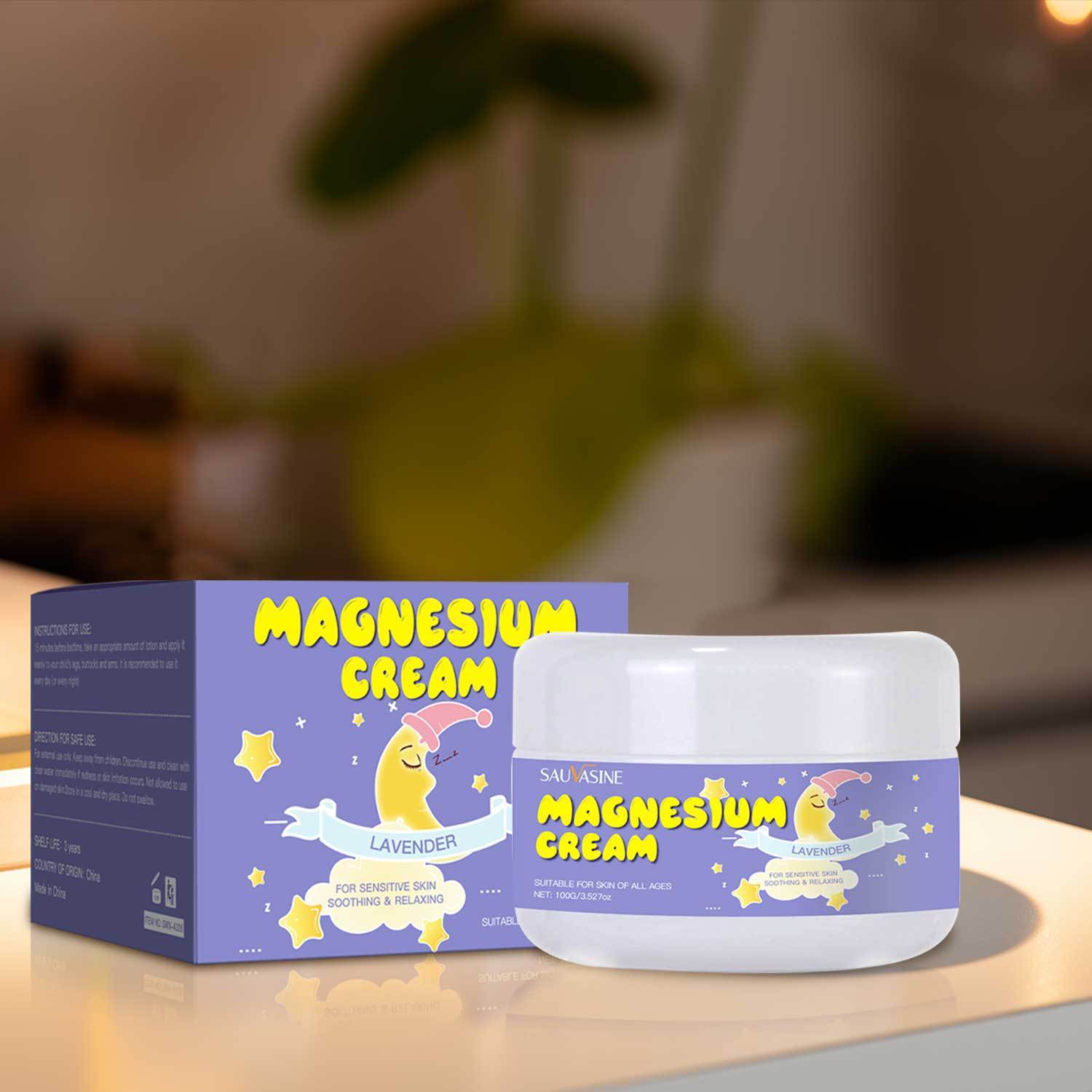 Magnesium Cream Lavender for Skin Care 100ml Relaxing Moisturizer - magnesium cream lavender