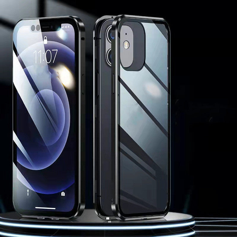 Magnetic Absorption iPhone Case with Tempered Glass for United States Markets - Double-Sided Mobile Phone united states