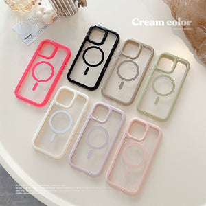 Magnetic Acrylic Phone Case with Drop-Resistant Design and Purple Edge - magnetic acrylic phone case drop-resistant