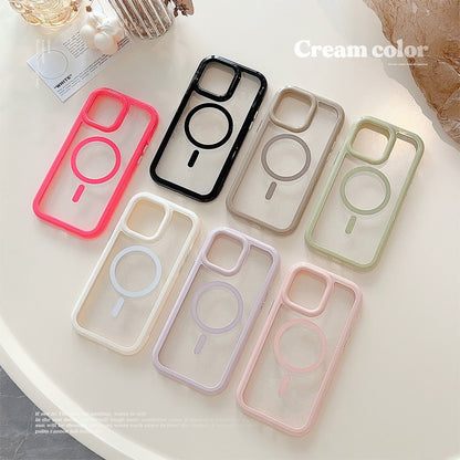 Magnetic Acrylic Phone Case with Drop-Resistant Design and Purple Edge - magnetic acrylic phone case drop-resistant