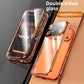Magnetic Aluminum Alloy Tempered Glass Phone Case for Apple Multiple Colors - Teleplus phone case