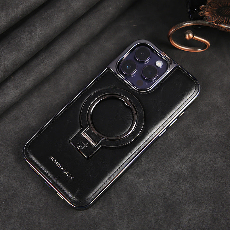 Magnetic Bracket Phone Case Business Drop-resistant Leather Case - Magnetic Bracket Leather Case for Pro Max iPhone 13