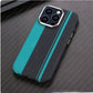Magnetic Carbon Fiber Pattern Mobile Phone Protective Case with Color Stripes - magnetic carbon fiber pattern mobile