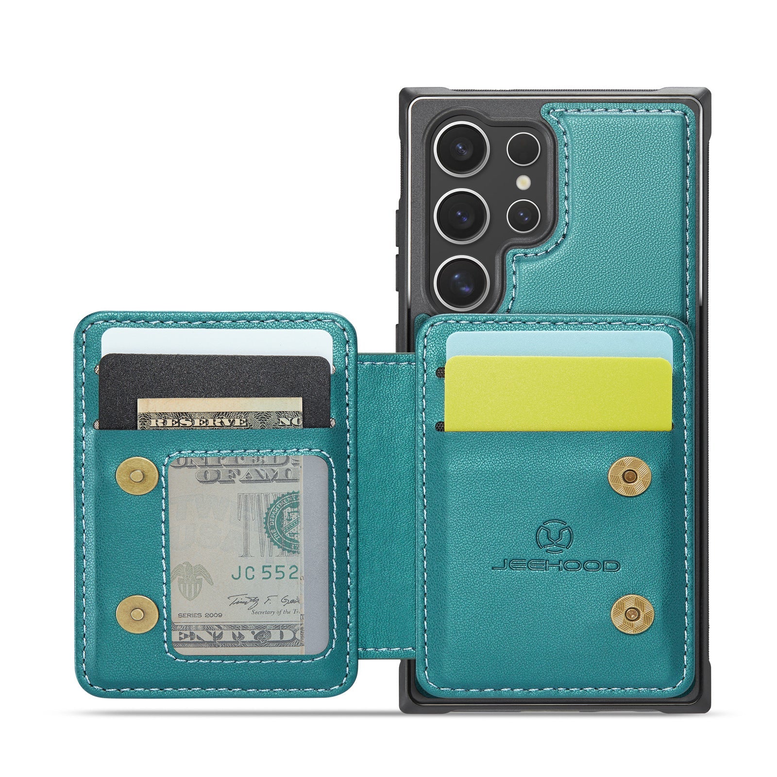 Magnetic Card Business Leather Phone Case with Anti-Fall Imitation - Teleplus for Samsung magnetic card business