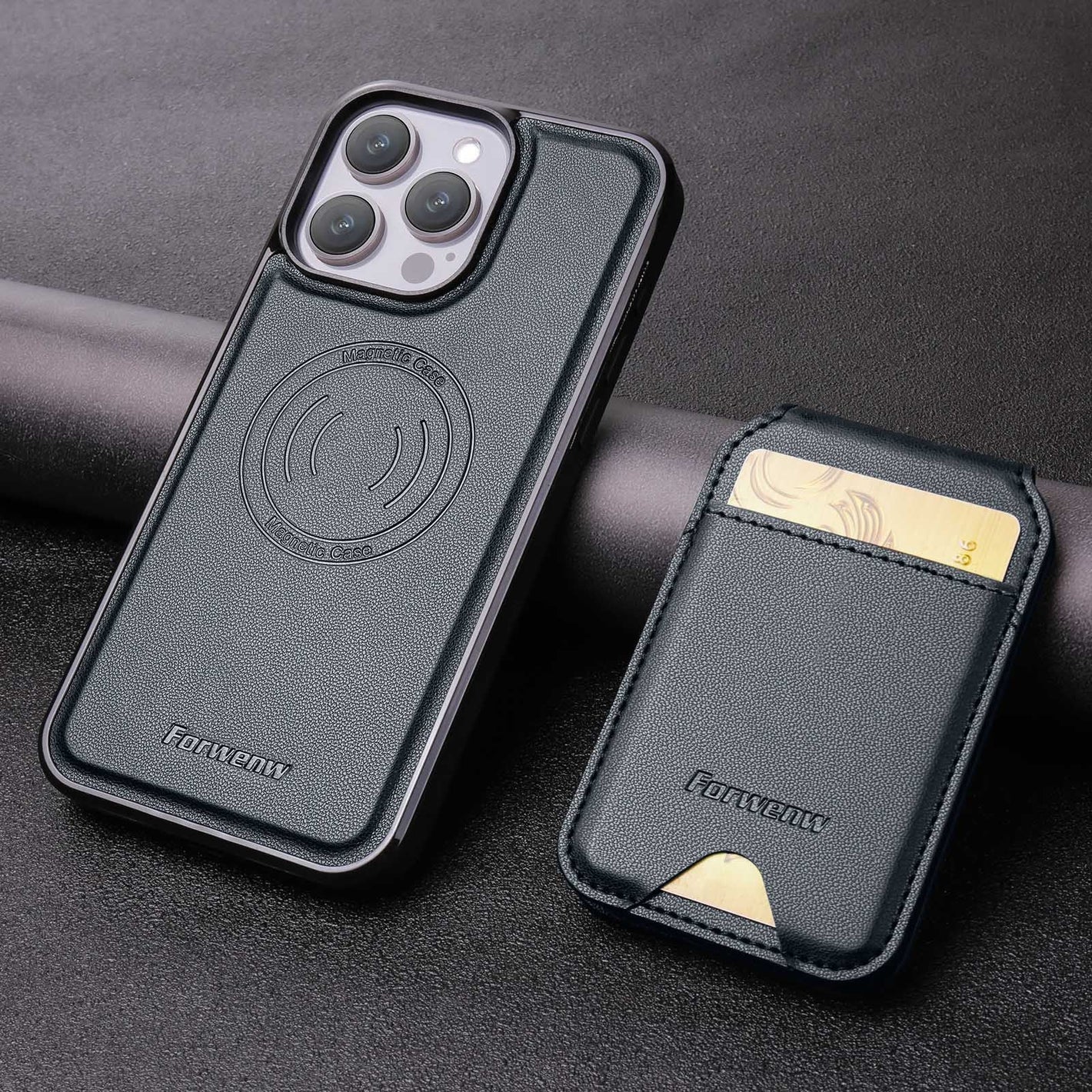 Universal Card Holder for Phone Cases in Multiple Colors with Magnetic Closure - Case That Holds Your Cards and Laughs