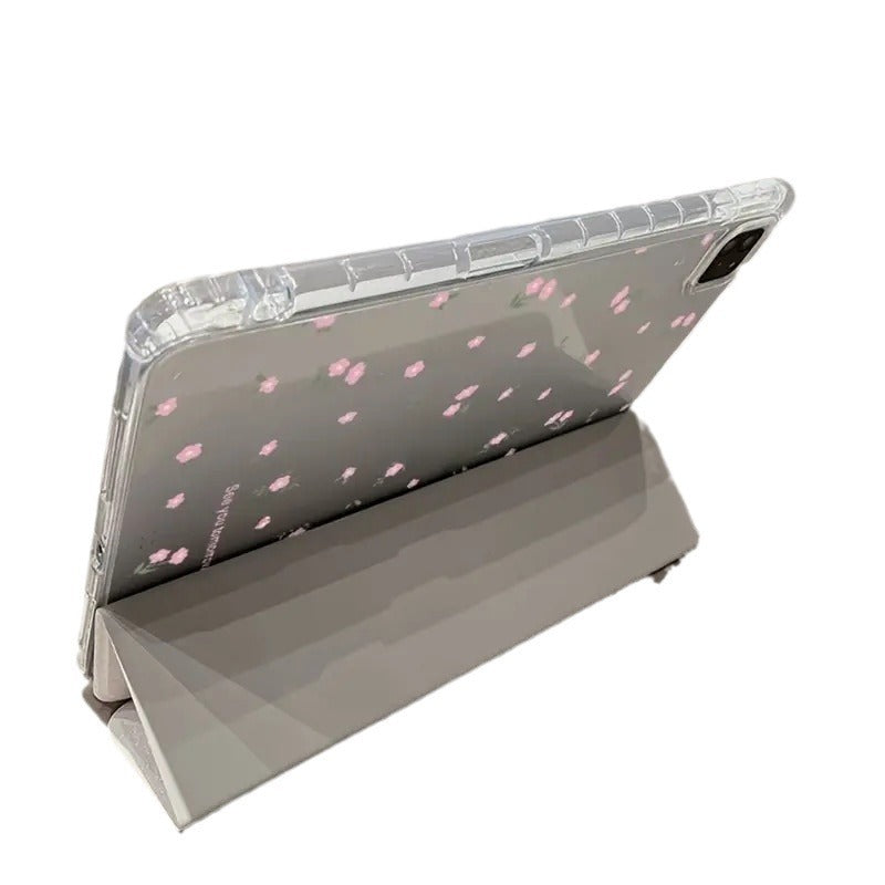 Magnetic Cartoon iPad Case Transparent Trifold Cover with Apple Pencil Holder - Teleplus