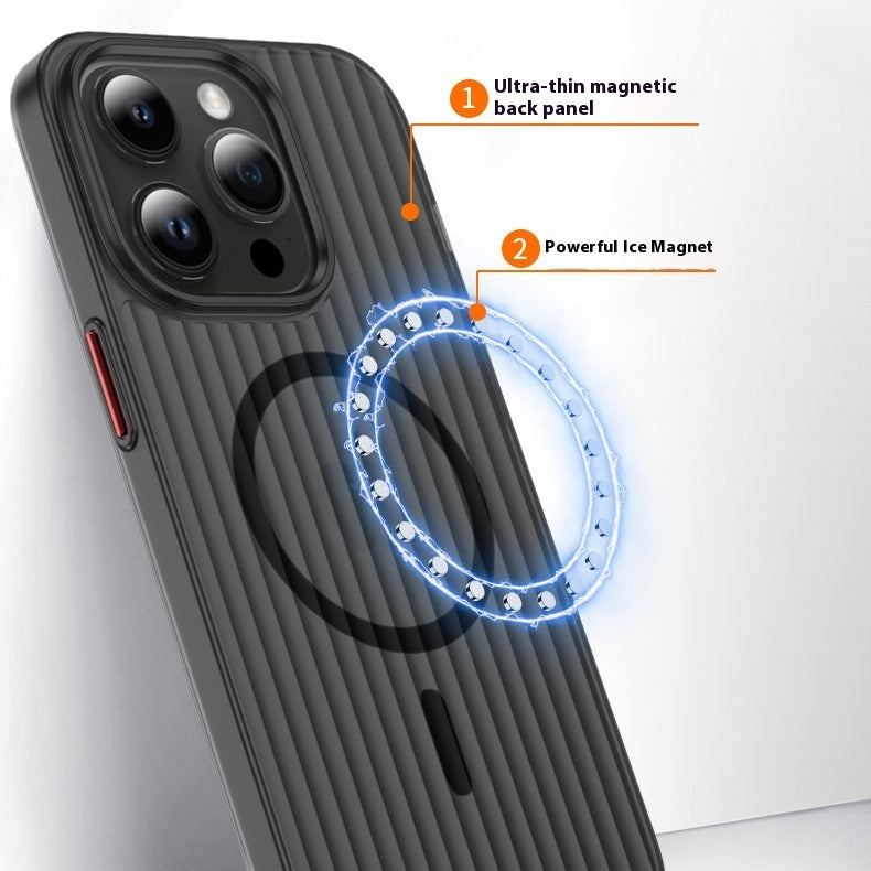 Magnetic Corrugated Frosted Grating Phone Shell for Accessories - Case magnetic corrugated frosted grating phone