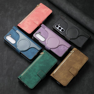 Magnetic Detachable Zipper Insert for Samsung Phone with Shockproof and Leather Design - Teleplus magnetic detachable