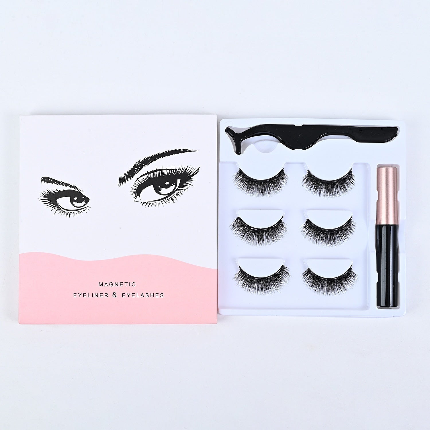 Magnetic Eyelashes Set Three Pairs and Five Mixed for Easy Application - or Use Teleplus magnetic eyelashes three pairs