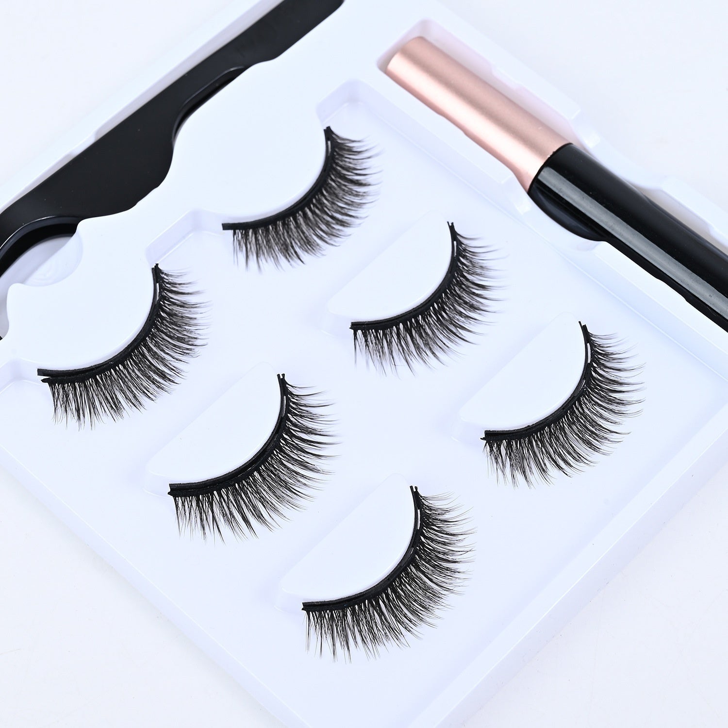 Magnetic Eyelashes Set Three Pairs and Five Mixed for Easy Application - or Use Teleplus magnetic eyelashes three pairs